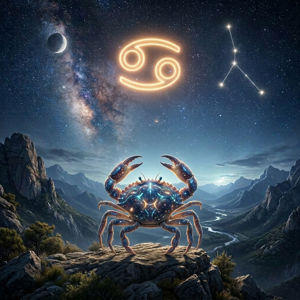 Yengeç burcu için Ayscope günlük yorum görseli. Sistem, kolektif ve akım odaklı nesnel astroloji