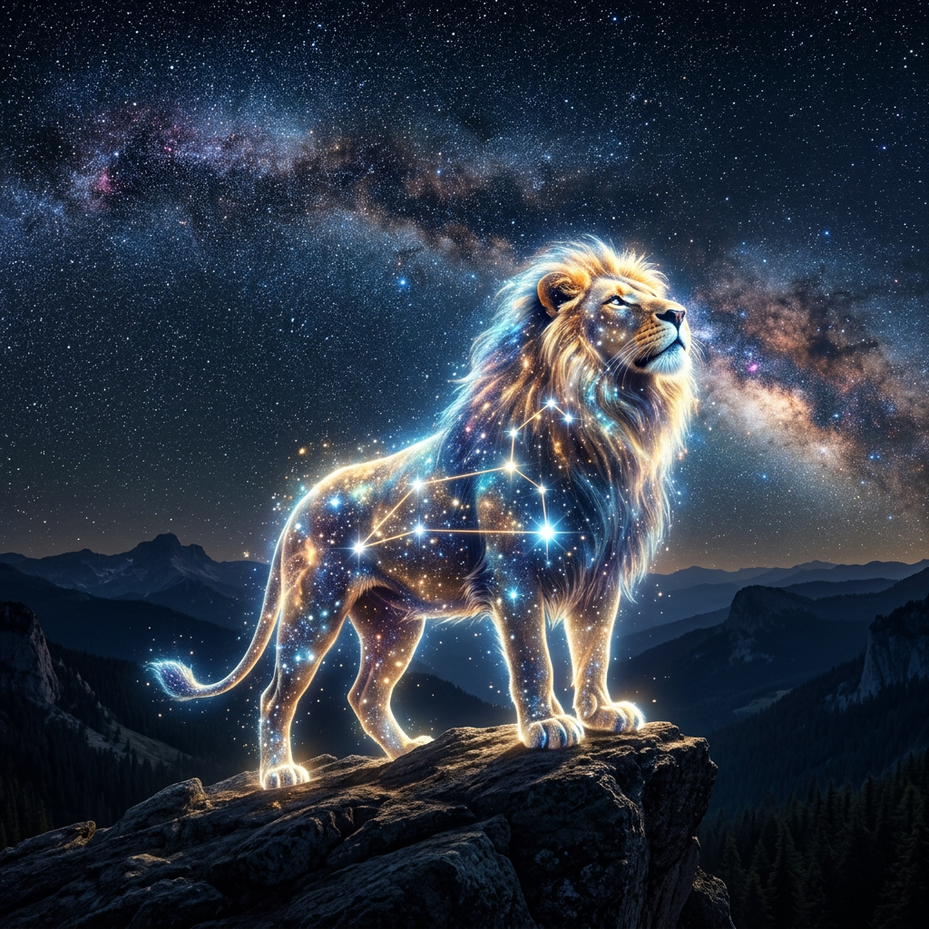 Aslan burcu için Ayscope günlük yorum görseli. Sistem, kolektif ve akım odaklı nesnel astroloji